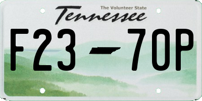 TN license plate F2370P