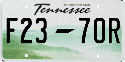 TN license plate F2370R