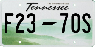 TN license plate F2370S