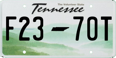 TN license plate F2370T