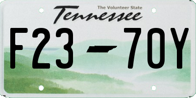 TN license plate F2370Y