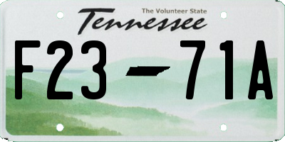 TN license plate F2371A