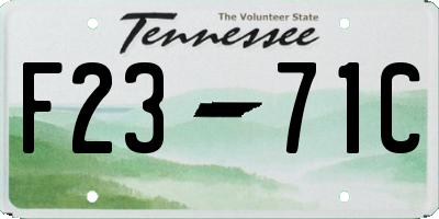 TN license plate F2371C