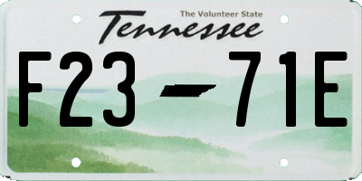 TN license plate F2371E