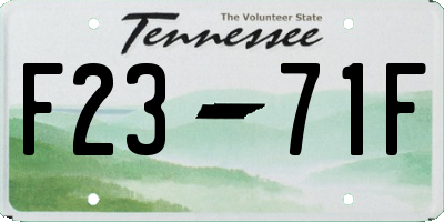 TN license plate F2371F