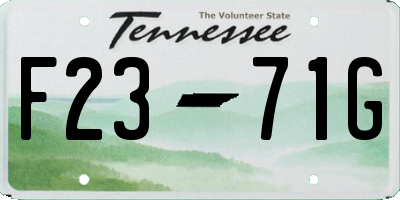 TN license plate F2371G