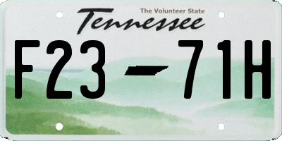 TN license plate F2371H