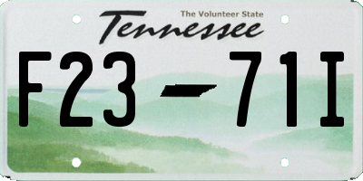 TN license plate F2371I