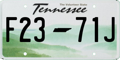 TN license plate F2371J