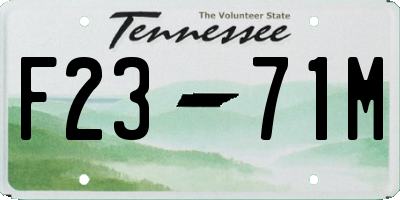 TN license plate F2371M