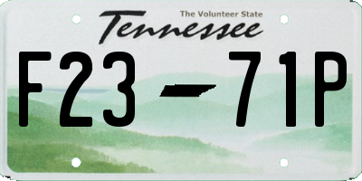 TN license plate F2371P