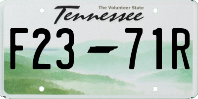 TN license plate F2371R