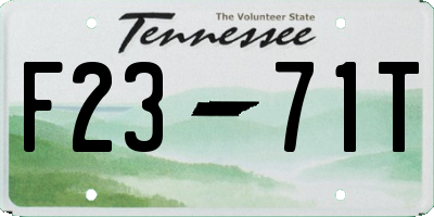 TN license plate F2371T