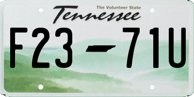 TN license plate F2371U