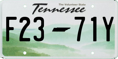 TN license plate F2371Y