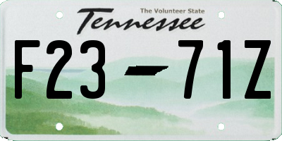 TN license plate F2371Z