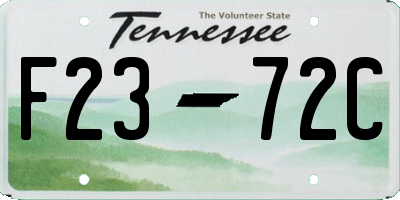 TN license plate F2372C