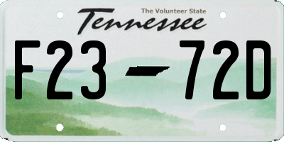 TN license plate F2372D