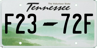 TN license plate F2372F