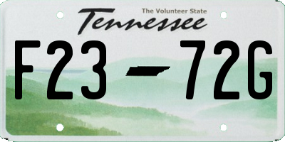 TN license plate F2372G