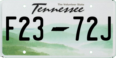 TN license plate F2372J