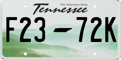 TN license plate F2372K