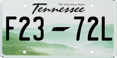 TN license plate F2372L