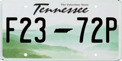 TN license plate F2372P