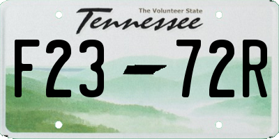 TN license plate F2372R