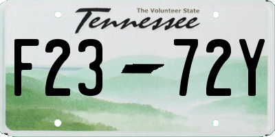 TN license plate F2372Y