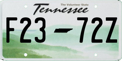 TN license plate F2372Z