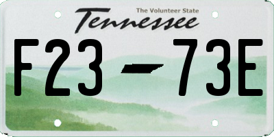 TN license plate F2373E