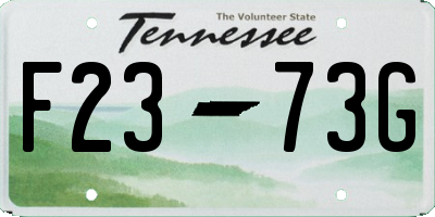 TN license plate F2373G