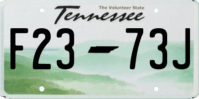 TN license plate F2373J