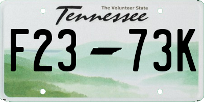 TN license plate F2373K