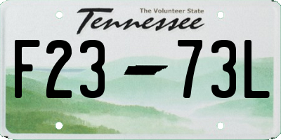 TN license plate F2373L