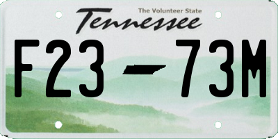 TN license plate F2373M