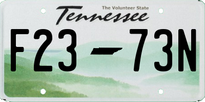 TN license plate F2373N
