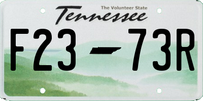 TN license plate F2373R