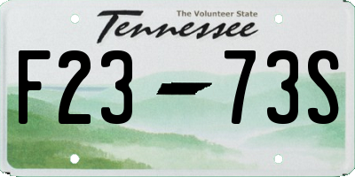 TN license plate F2373S