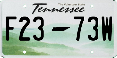 TN license plate F2373W