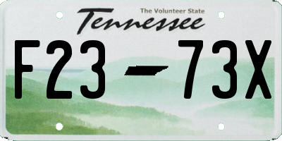 TN license plate F2373X