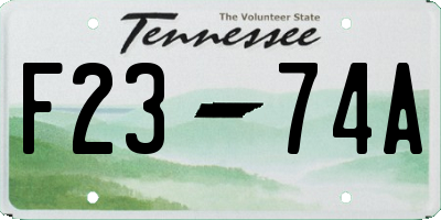 TN license plate F2374A