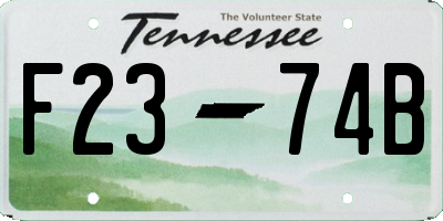 TN license plate F2374B