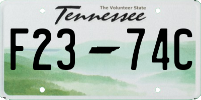 TN license plate F2374C
