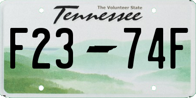 TN license plate F2374F