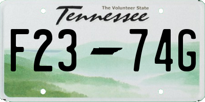 TN license plate F2374G