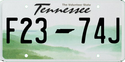 TN license plate F2374J