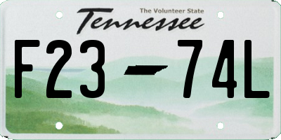TN license plate F2374L