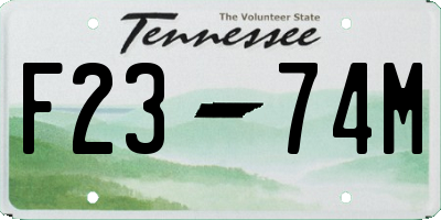 TN license plate F2374M